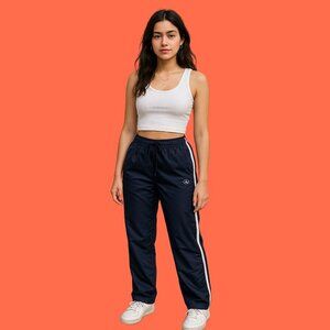 Rawlings Navy Blue Track Pants with White Side Stripes | Men’s L